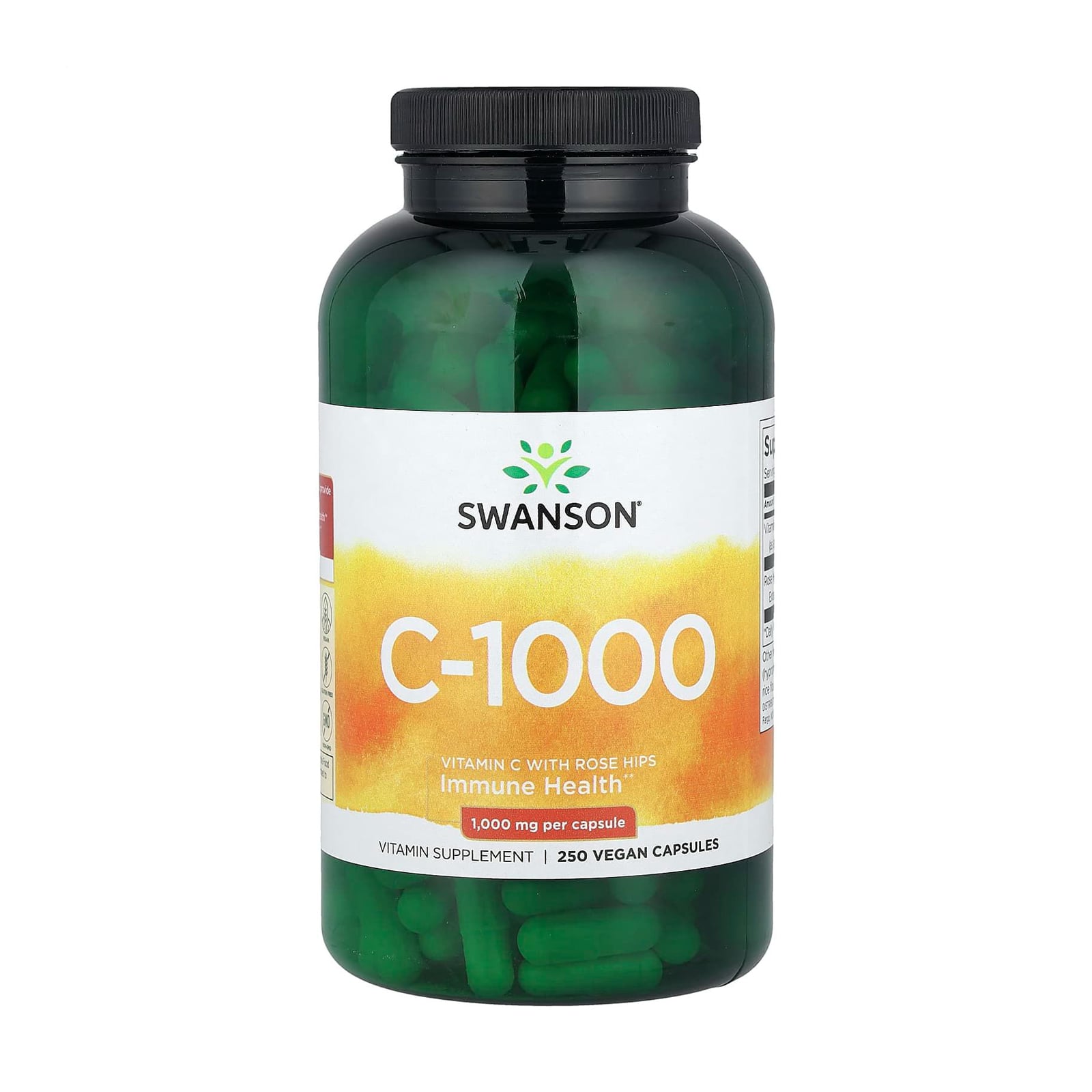 Вітамін C Swanson Vitamin C With Rose Hips з шипшиною, 1000 мг, 250 капсул